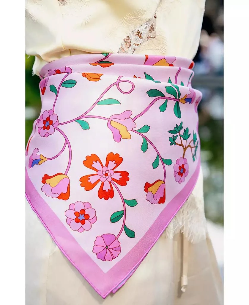 Jessie Zhao New York Blush Botanica Double Sided Silk Scarf 8