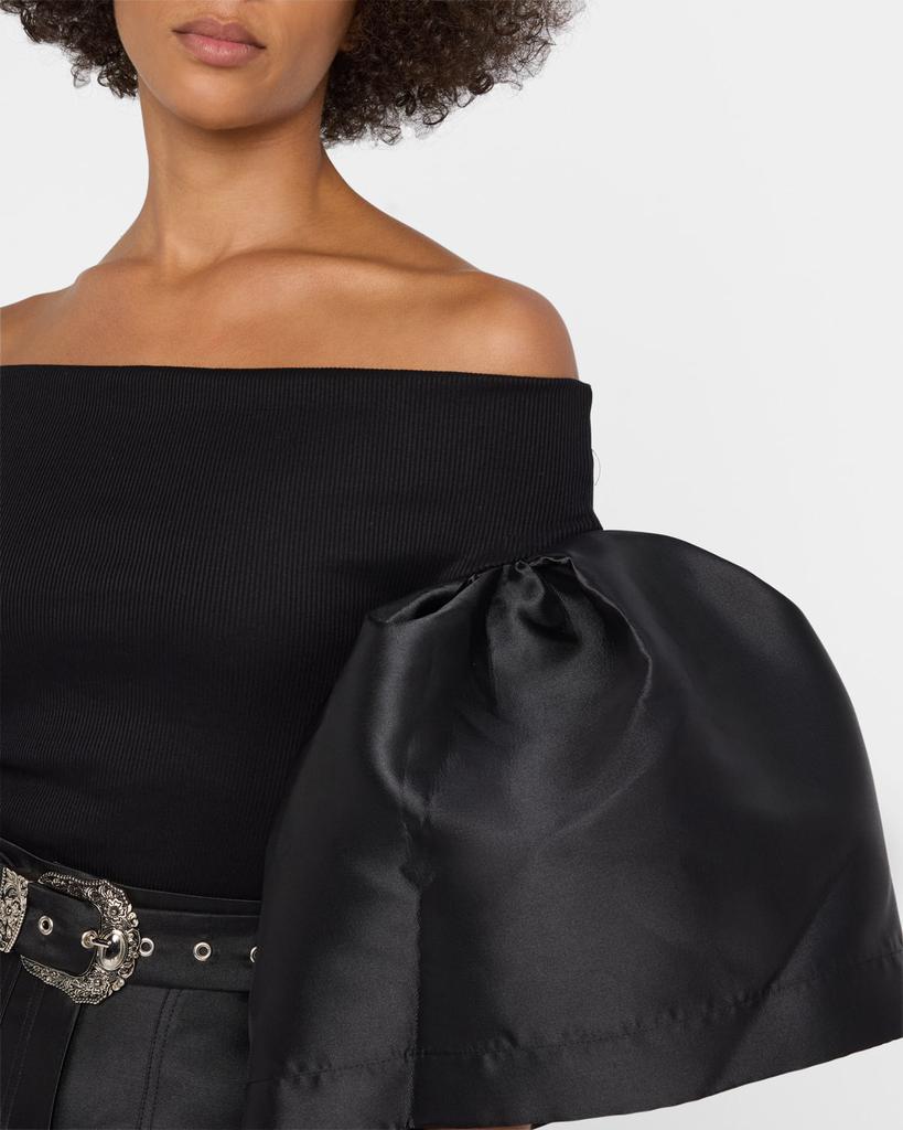 Marques Almeida Off-The-Shoulder Puff-Sleeve Top - Free