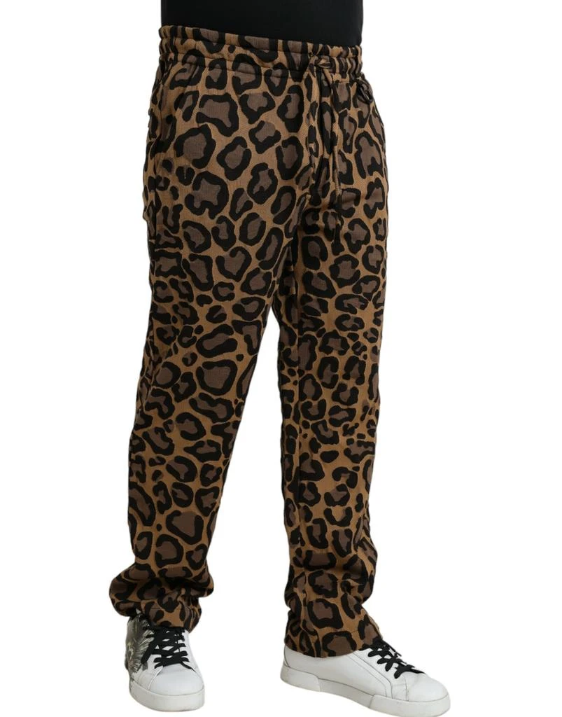 Dolce 
Gabbana Leopard Print Polyester Jogger Men
s Pants 3