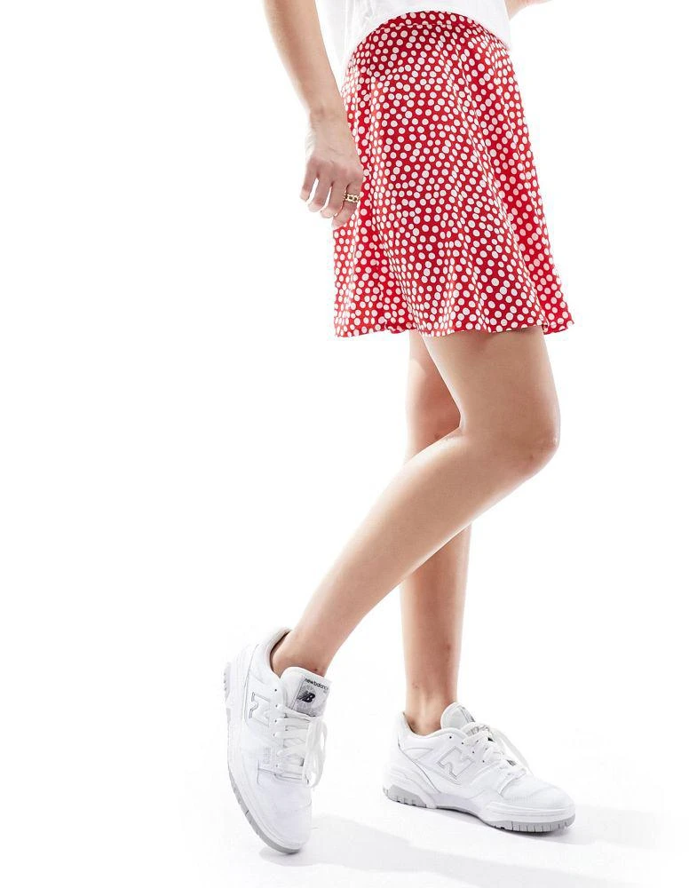 Wednesday's Girl Wednesday's Girl polka dot flippy mini skirt red 5