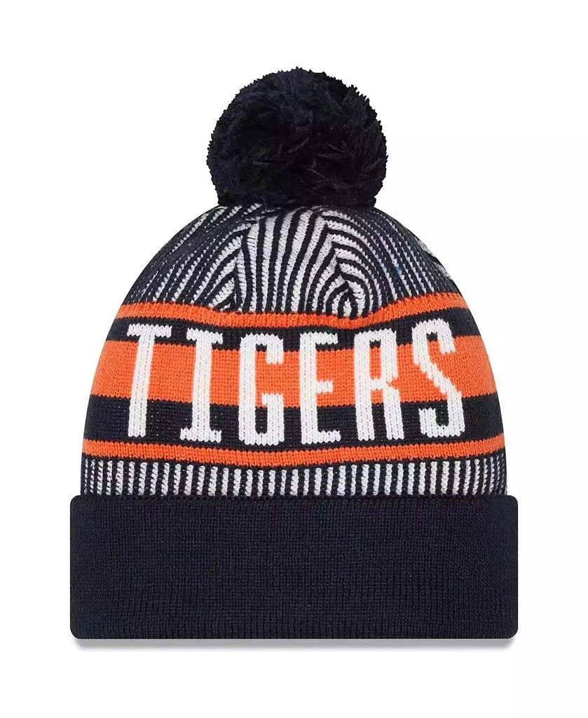 New Era Men's Navy Detroit Tigers Striped Cuffed Knit Hat with Pom 2