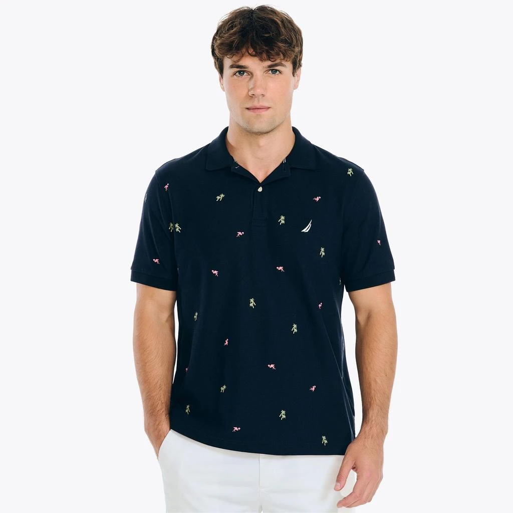 Nautica Mens Classic Fit Printed Deck Polo 1