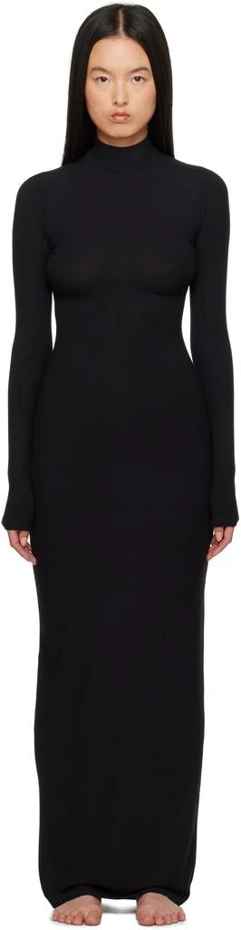 SKIMS Black Soft Lounge Turtleneck Maxi Dress 1