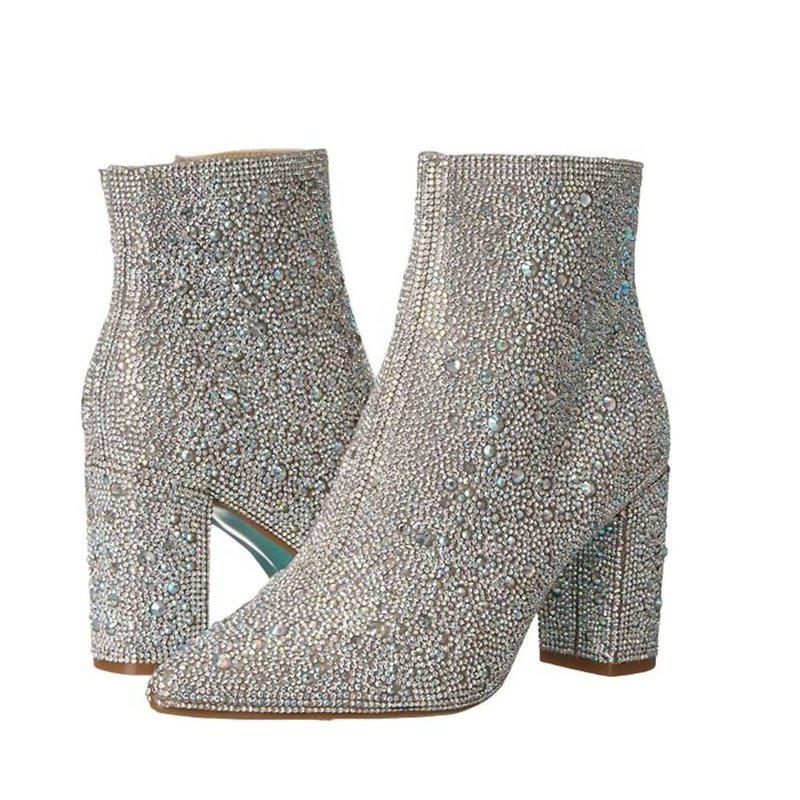 Betsey Johnson Cady Ankle Boot In Rhinestones