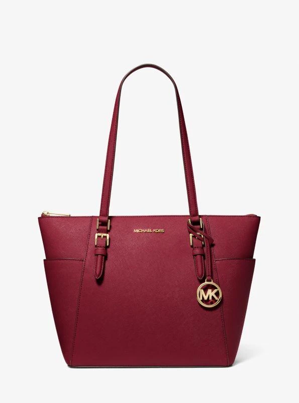 Michael Kors Charlotte Large Saffiano Leather Top-Zip Tote Bag 1