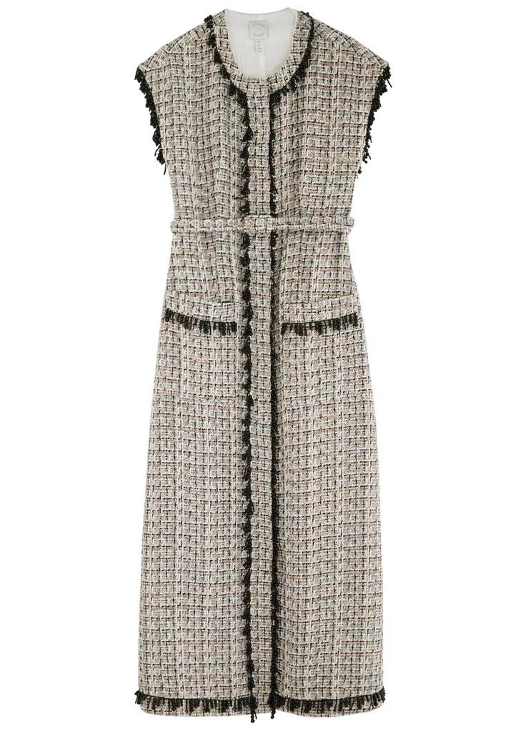 Huishan Zhang Whitney bead-embellished tweed midi dress 1