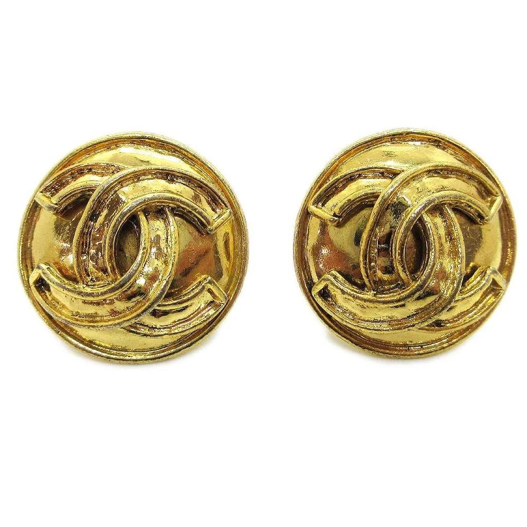 Chanel Cc Round Earrings Metal _Plated Earrings Jewelry (Pre-Owned)