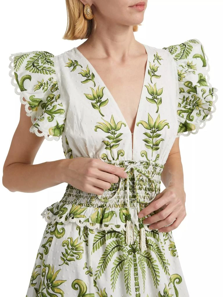 Farm Rio Milani Flutter-Sleeve Maxi Dress 6