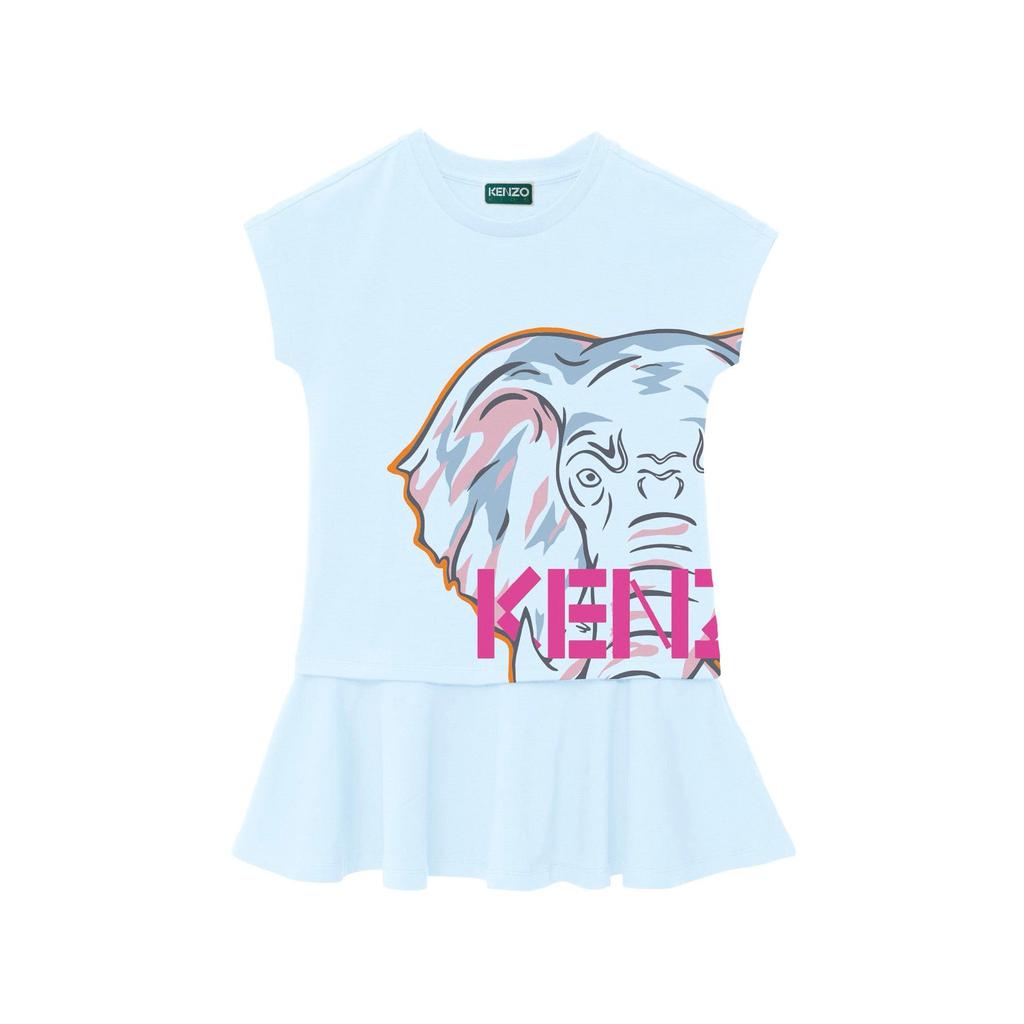 Kenzo Robe Bleu Glacier - Enfant Fille - Kenzo Kids