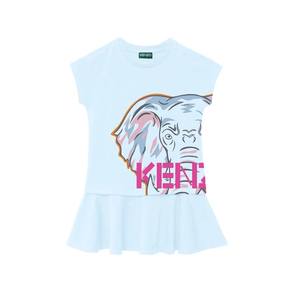 预计3周后发货 Kenzo Robe Bleu Glacier - Enfant Fille - Kenzo Kids 1