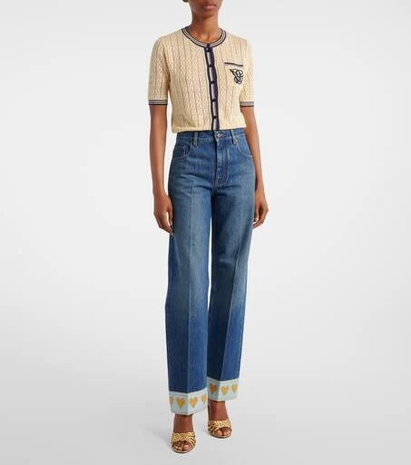 Valentino Embellished mid-rise straight jeans 7