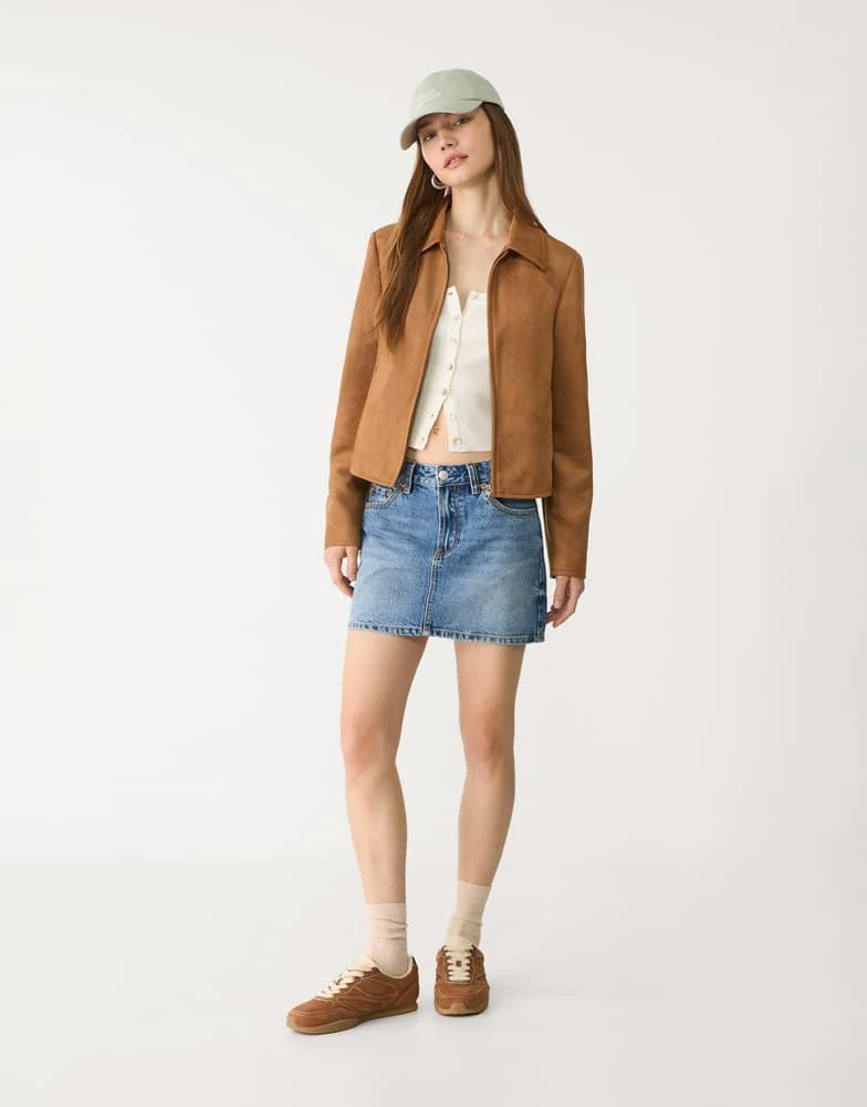 Stradivarius Stradivarius D60 denim mini skirt in light blue 1
