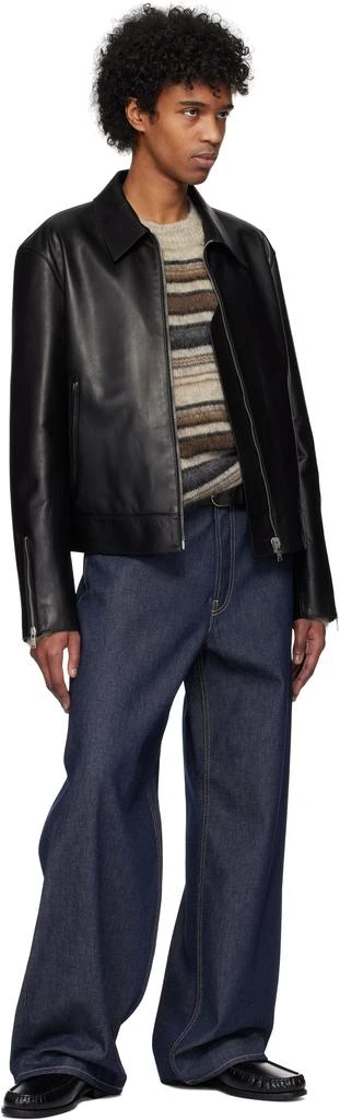 Andersons Black Old School Classic Stitch Trimmed Belt 3