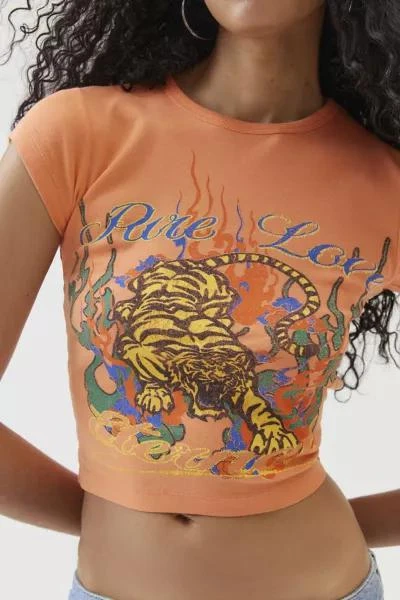 Urban Outfitters Pure Love Tiger Shrunken Baby Tee 1