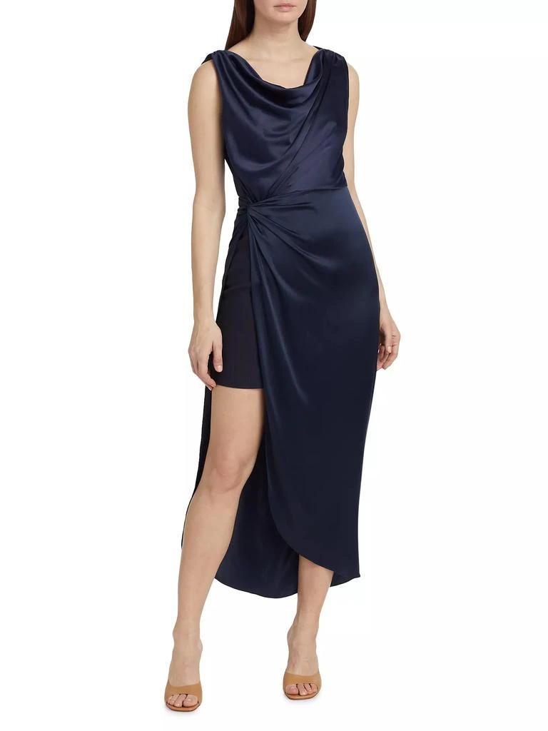 Cinq à Sept Paige Gathered Cowlneck Midi-Dress 3