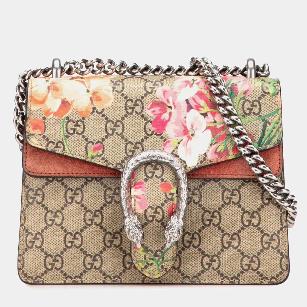 Gucci TWO-TONE CANVAS AND LEATHER GUCCI BLONDIE HANDBAG