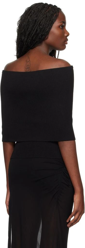 Christopher Esber Black Slashed Knit Shawl Top 3