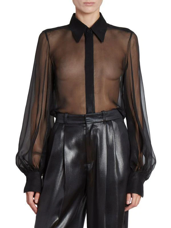 Chloé Sheer Silk Chiffon Blouse 4