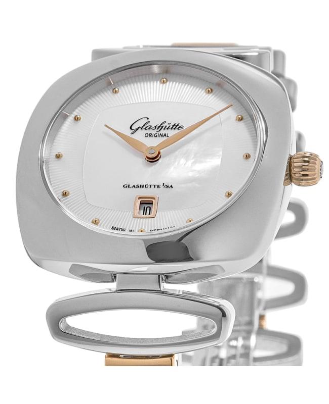 Glashütte Original Glashutte Original Pavonina Mother of Pearl Dial Rose Gold and Steel Women's Watch 1-03-01-26-06-14
