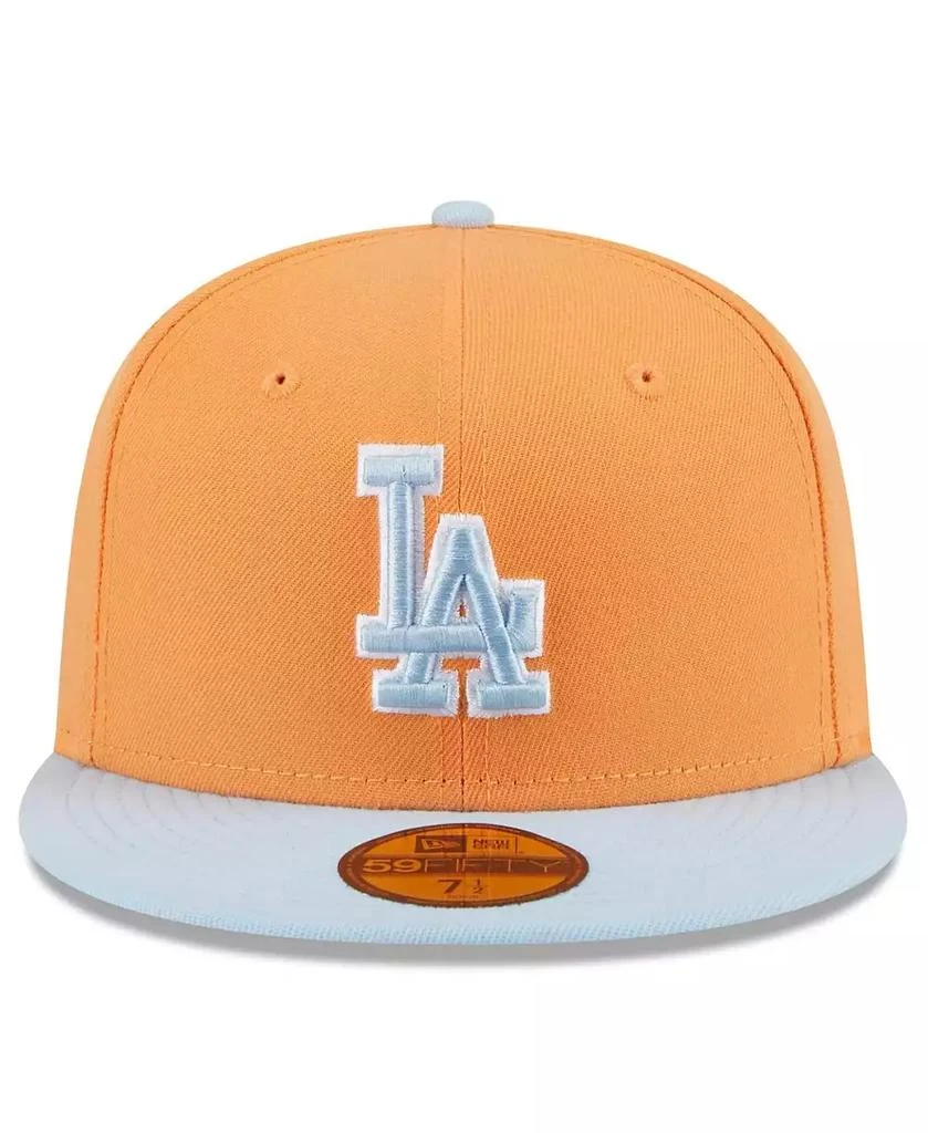 New Era Men's Orange/Light Blue Los Angeles Dodgers Spring Color Basic Two-Tone 59FIFTY Fitted Hat 2