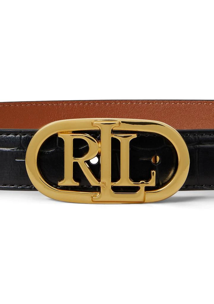 Ralph Lauren Logo Reversible Embossed Skinny Belt 3