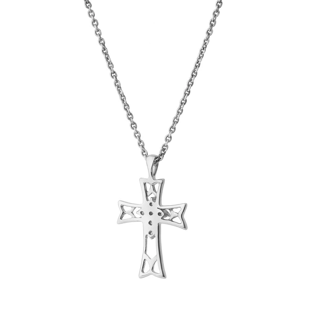 LuvMyJewelry Tranquila 10K Gold Diamond Cross Pendant - 0.05 CT 3