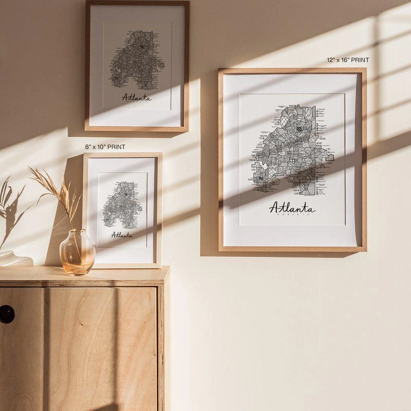 Art By Aleisha Atlanta Neighborhood Map Print PRINT SIZE:18X24"/FRAME: NO FRAME 2