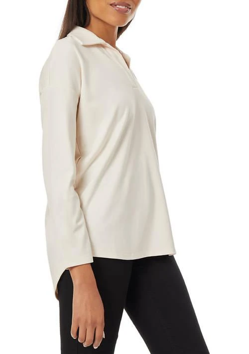 JONES NEW YORK New York Womens Long Sleeve Swing Polo Top 2