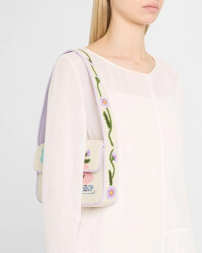 Staud Tommy Beaded Flap Shoulder Bag 2