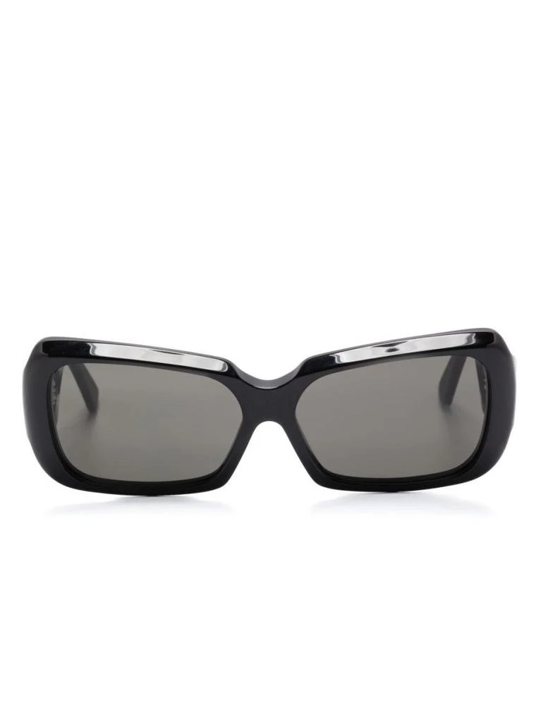 Phoebe Philo Black Frame Sunglasses With Curved Tips And Protective Case 1