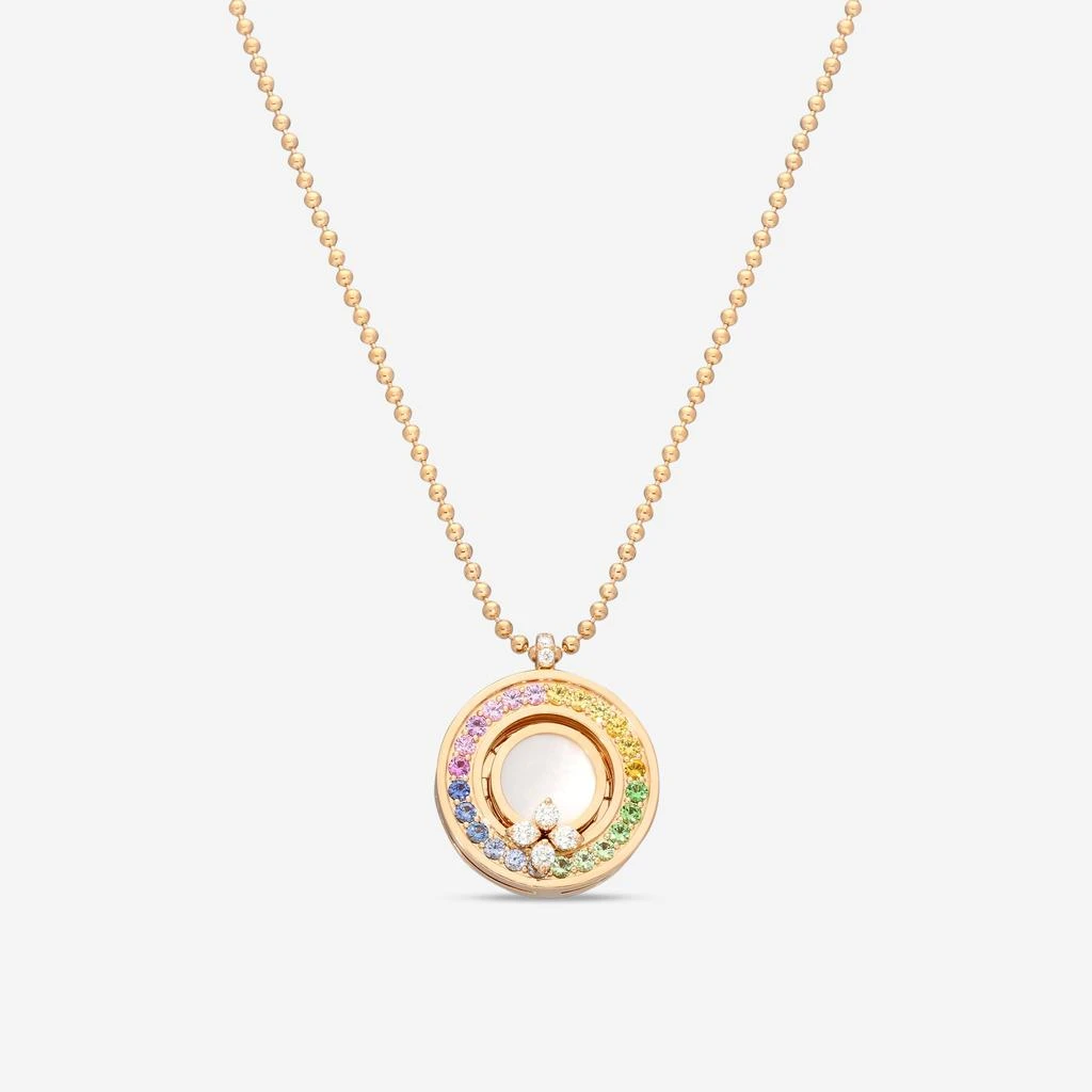 Roberto Coin Roberto Coin Love in Verona 18K Rose Gold Diamond & Rainbow Gemstone Pendant Necklace 8883116AX17X 1