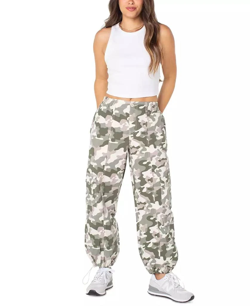 Celebrity Pink Juniors' Camo-Print Drawcord-Hem Parachute Pants 3