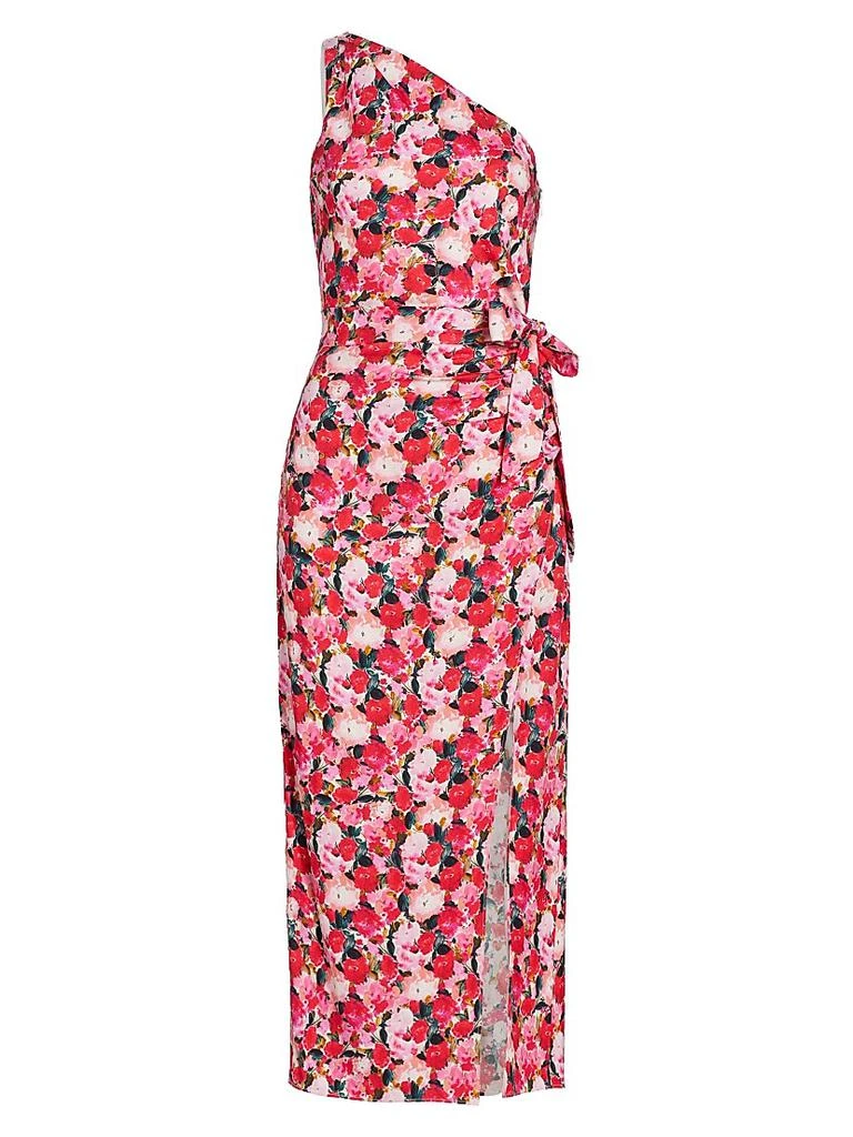 slip dress asymmetrical Asymmetric Draped Column Gown 2 / Nautical Blue/Multi main image 1