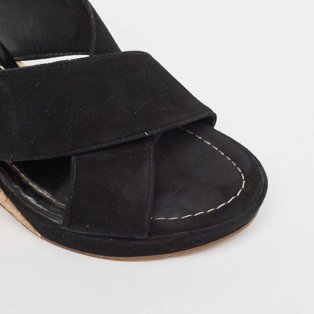 Tory Burch Tory Burch Black Suede Kristen Espadrille Wedge Sandals Size 37 7