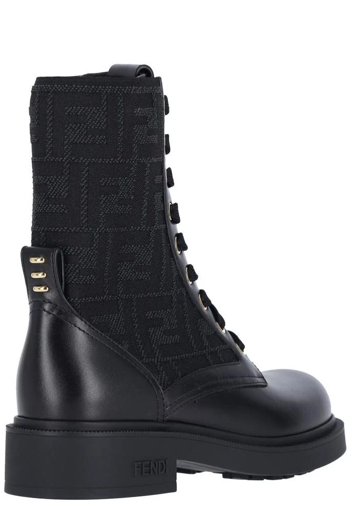 Fendi Fendi Filo FF Jacqaurd Lace-Up Biker Boots 3