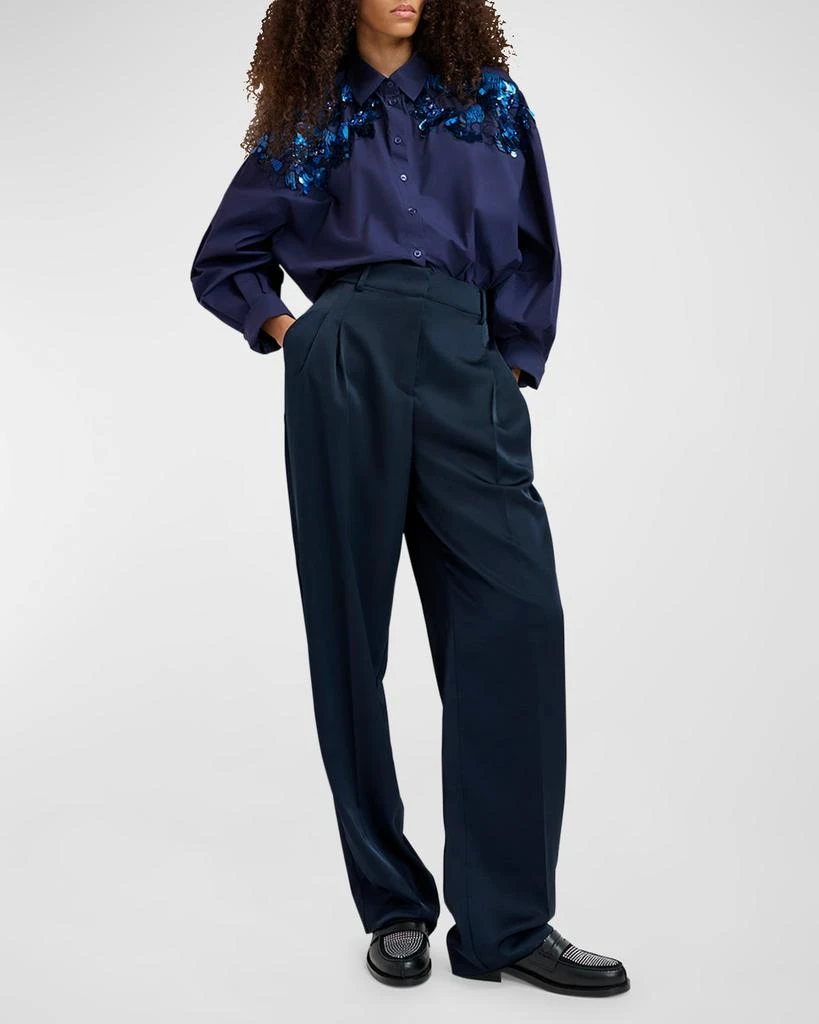 Essentiel Gdog Sequin and Bead Embroidered Cotton Poplin Shirt 2