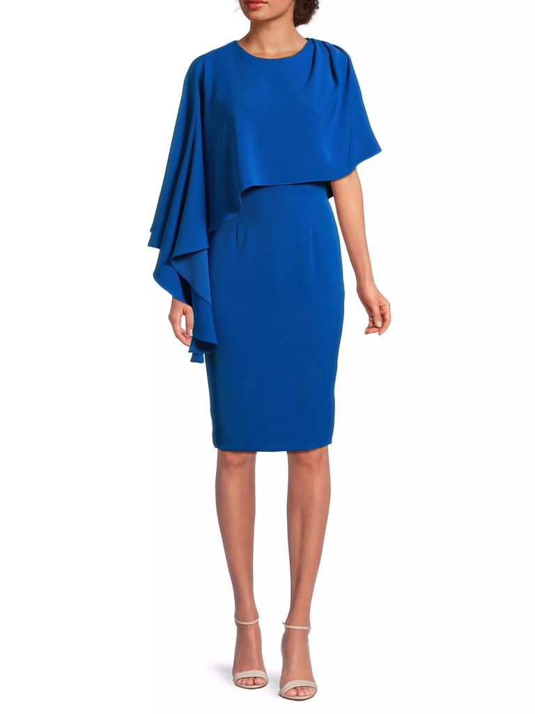 Black Halo Rayna Sheath Capelet Midi-Dress