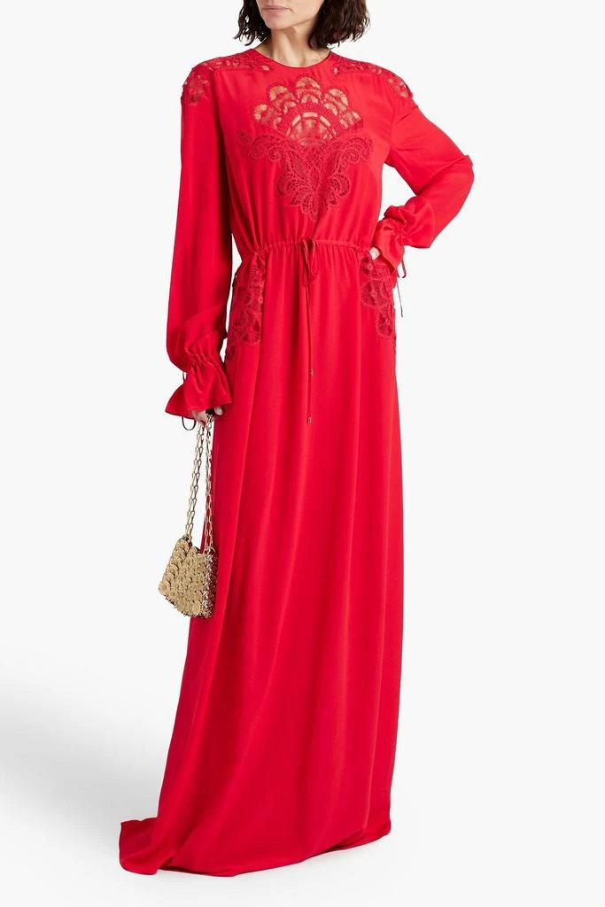 Zuhair Murad Lace-paneled silk-crepe gown 2