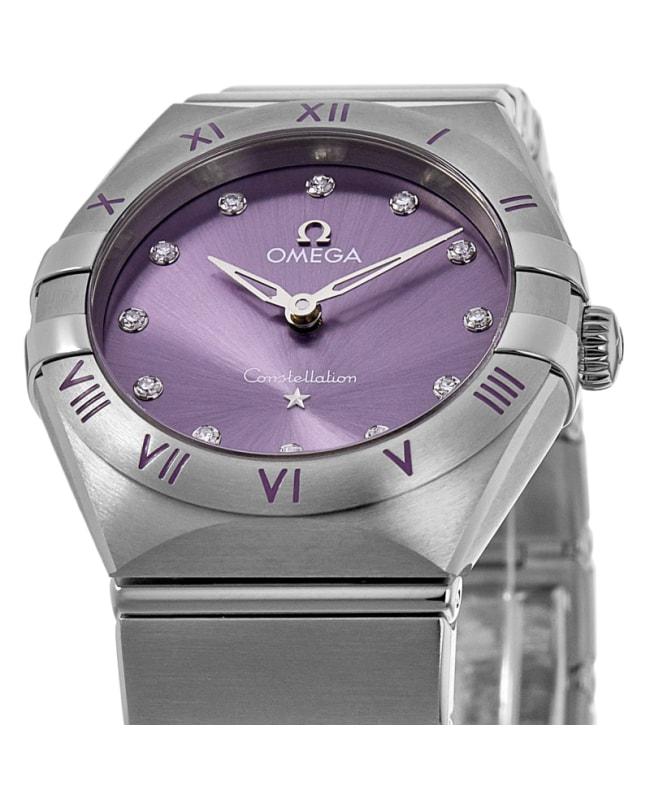 Omega Omega Constellation Quartz 28 MM Purple Diamond Dial Steel Women's Watch 131.10.28.60.60.002