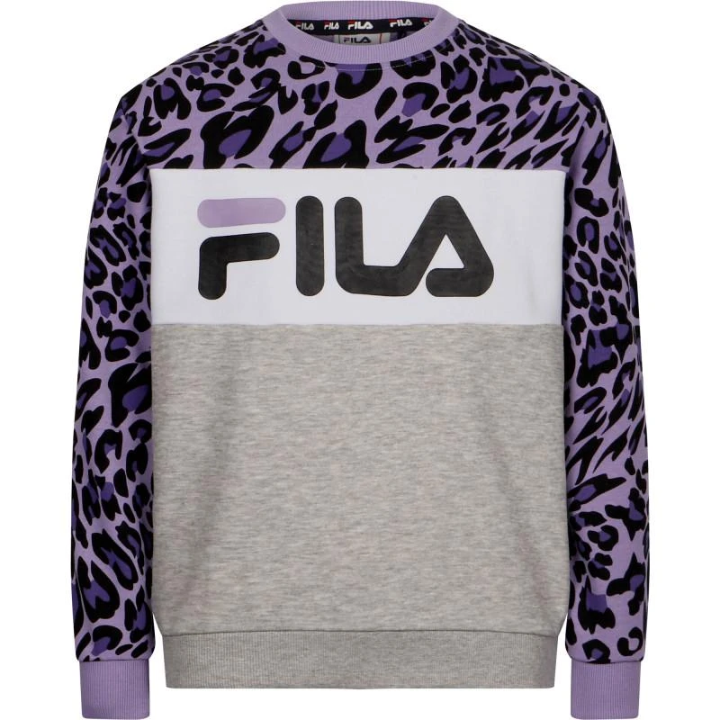 Fila Logo sweatshirt in red and grey and purple 1