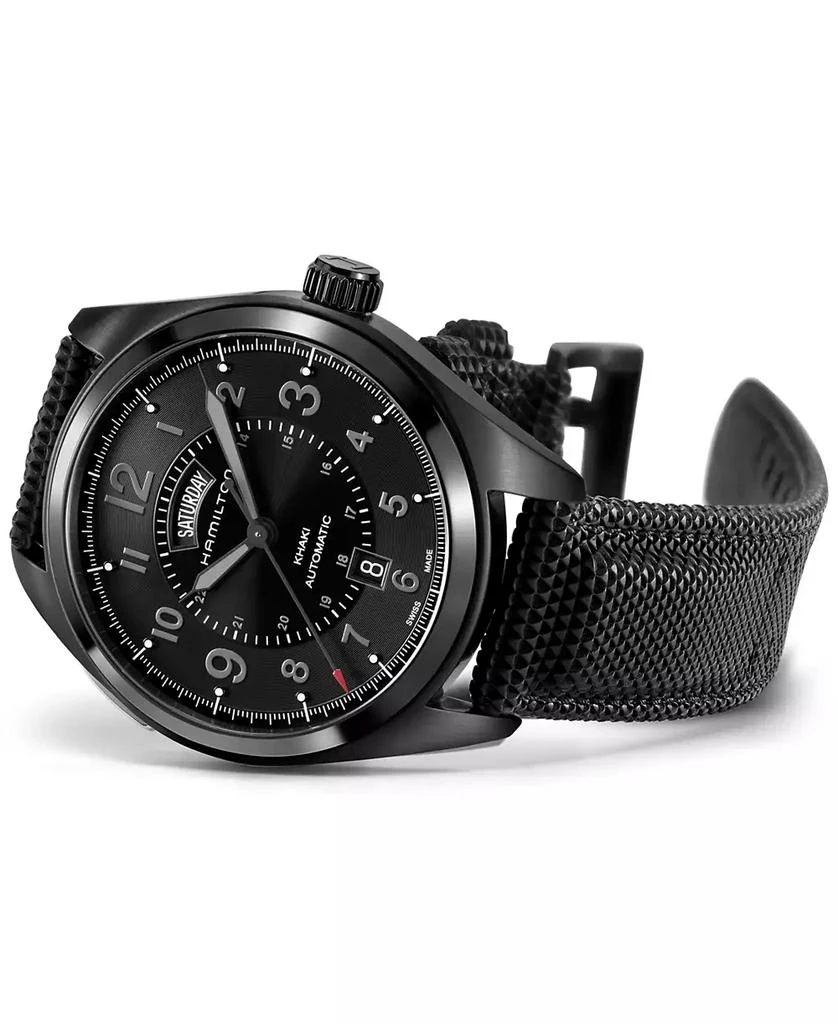 Hamilton Men's Swiss Automatic Khaki Field Black Rubber Strap Watch 42mm H70695735 6