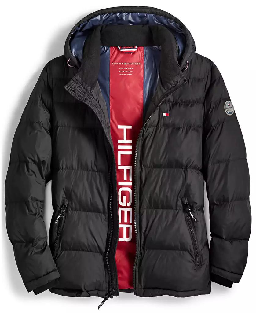 Tommy Hilfiger Black Puffer Puffy Jacket Orange Interior (size outlet S)