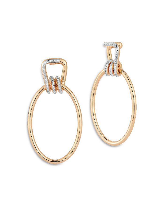 Walters Faith 18K Rose & White Gold Huxley Diamond Coil Link Drop Hoop Earrings