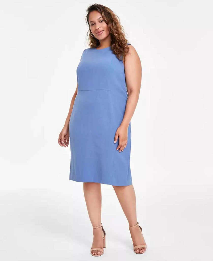 Kasper Plus Size Crewneck Sleeveless Sheath Dress 1