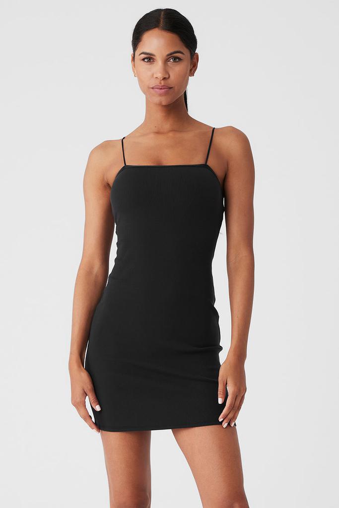 ワンピース [Alo Yoga] Cashmere Plush Waffle Dress Cashmere Plush Waffle Dress - Black | ALO