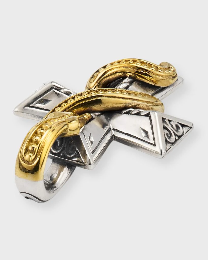 Konstantino Men's Two-Tone Serpent Cross Pendant 4