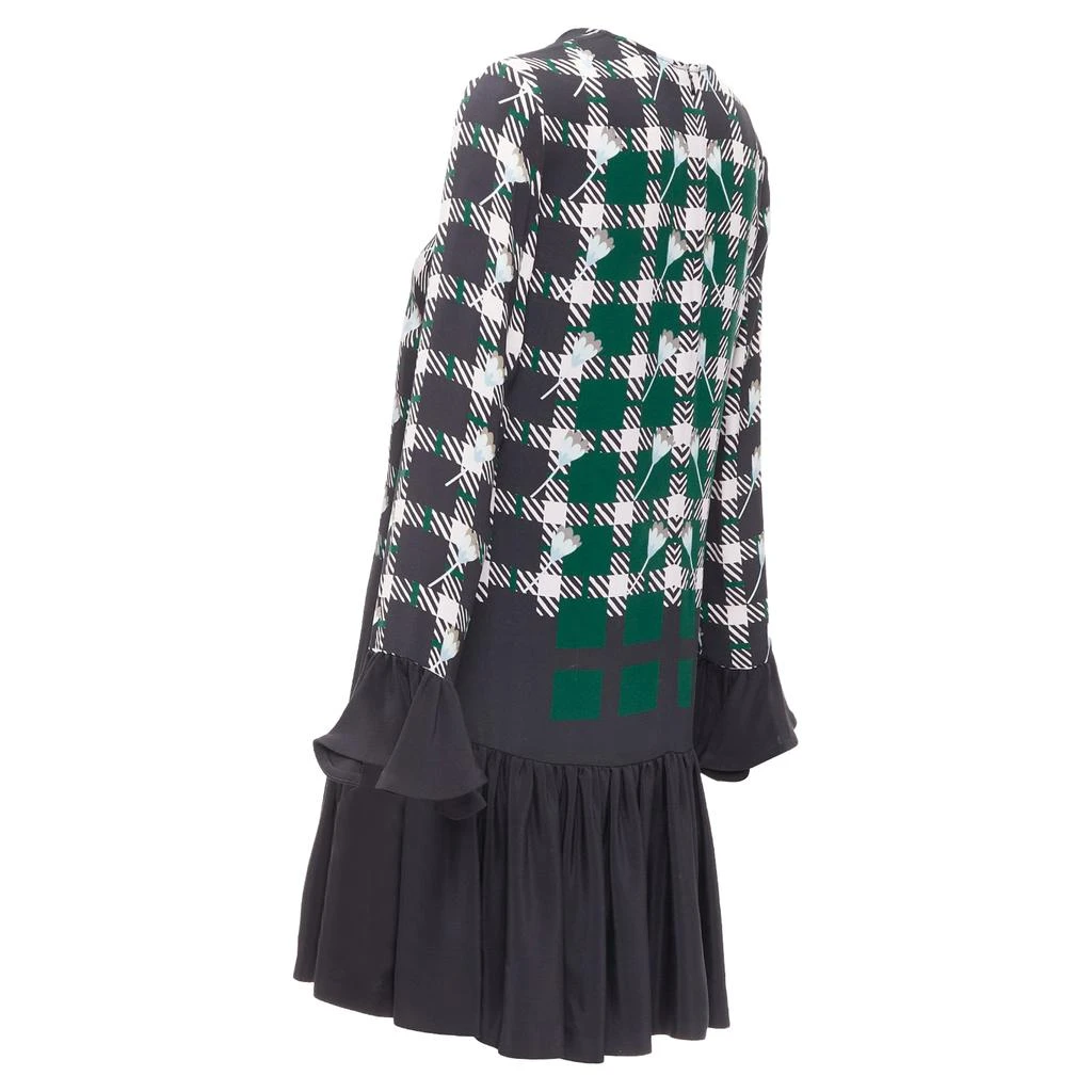 MARKUS LUPFER floral check drop waist dress 6