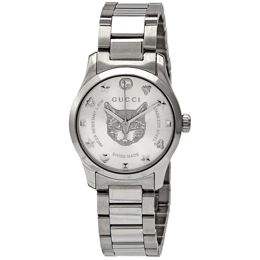 Gucci G-Timeless Silver Dial Ladies Watch YA126595 1