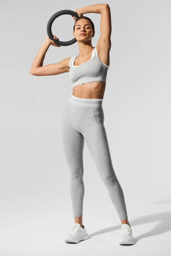 Alo Alosoft High-Waist 7/8 Better Together Legging - Athletic Heather Grey/White 1