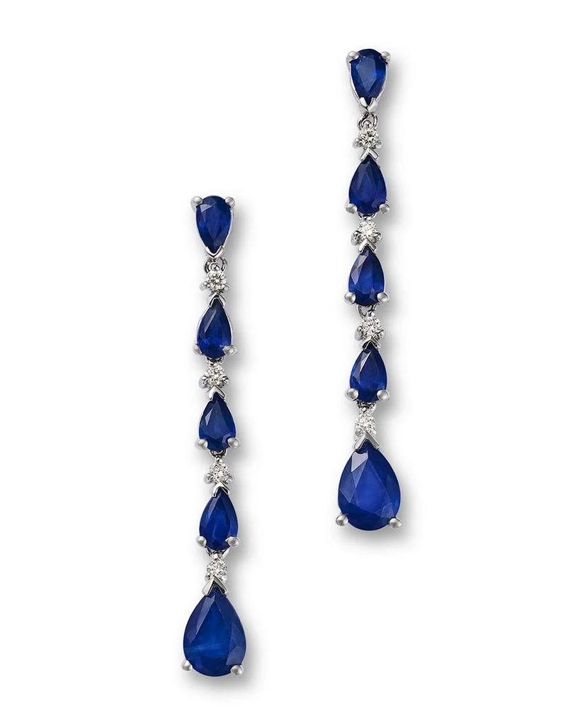 Bloomingdale
s Fine Collection Bloomingdale
s Fine Jewelry Sapphire 
Diamond Pear Linear Drop Earrings in 14K White Gold 1